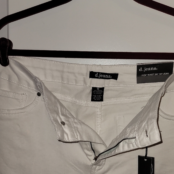 d. jeans Crisp White High Waist Skinny  Denim Pants Sz: 16 NWT - Picture 5 of 8